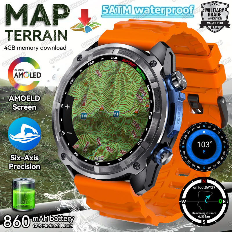 Smartwatch New Watches 2025 - นาฬิกาสมาร์ทวอทช์ GPS รุ่นใหม่ ปี 2025 พร้อมแผนที่ภูมิประเทศ
