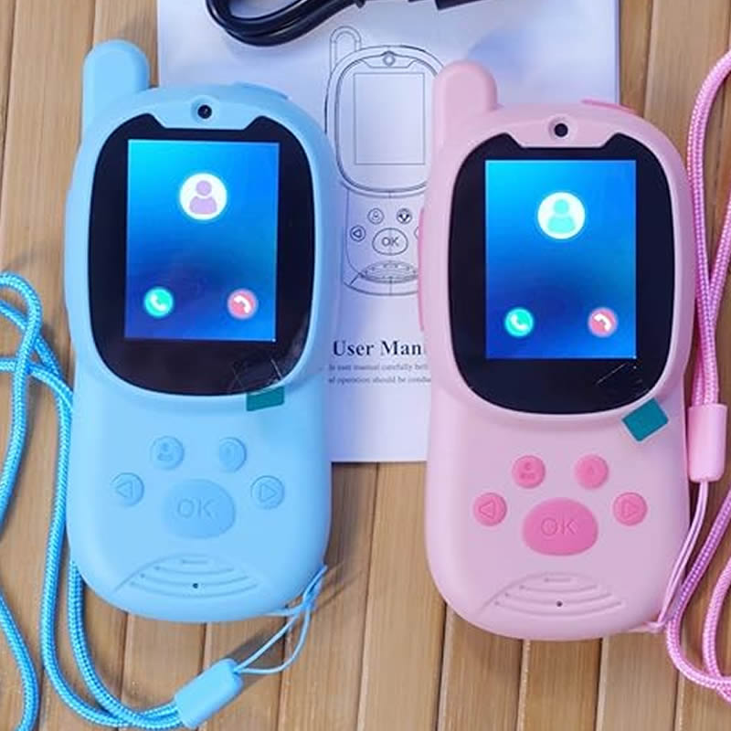 Smartwatch Watches Gift For Boys - วอล์คกี้ทอล์คกี้น่ารัก 2 ชิ้น ชาร์จได้ สำหรับเด็ก หน้าจอวิดีโอความละเอียดสูง