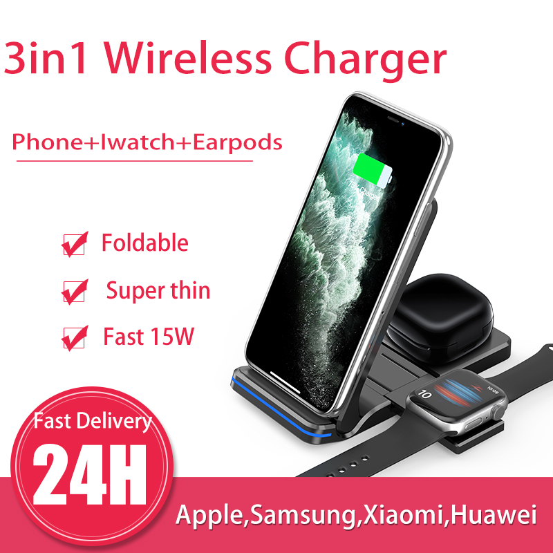 Watch Watch Xs - 3in1 QI ไร้สายชาร์จสำหรับ Iphone 13 12
