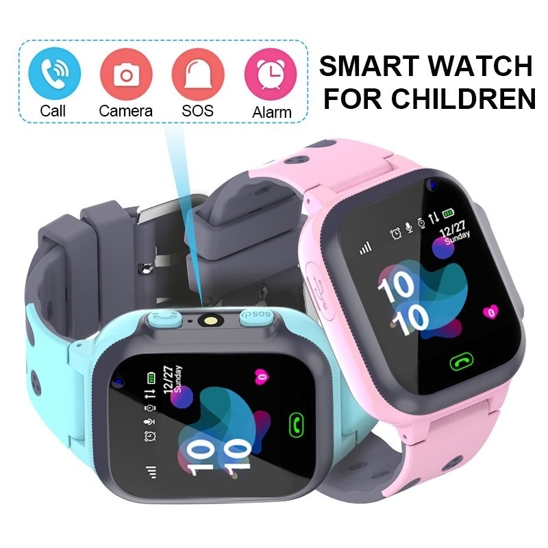 Smartwatch Watches Gift For Boys - เด็กดูสมาร์ทนาฬิกาอัจฉริยะกันน้ําสําหรับเด็กหนุ่มๆสาวๆของขวัญที่มีหน้าจอสัมผัสกล้องปลุก SOS โทรตําแหน่งติดตาม