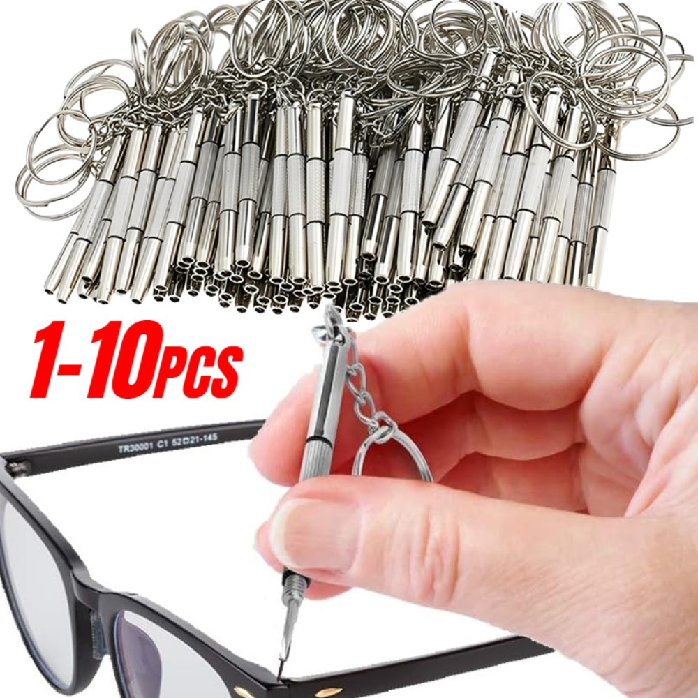 Watch Tool Repair Kit - ไขควงเหล็ก ไขควงแว่นตา ชุดซ่อมนาฬิกาพร้อมพวงกุญแจ เครื่องมือพกพา ไขควงความแม่นยำสูง
