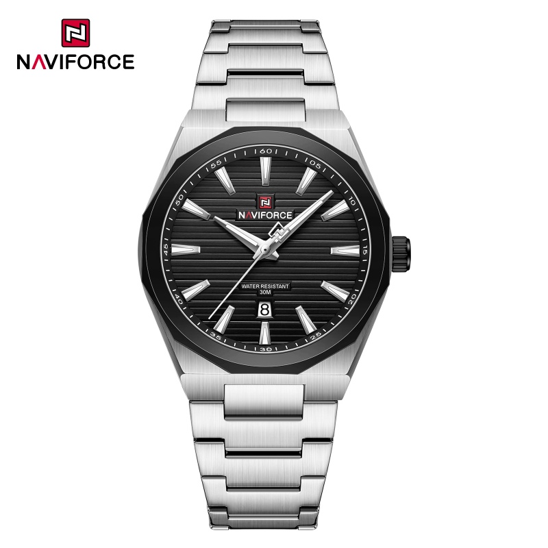 Smartwatch Luxury Watches - NAVIFORCE นาฬิกาสปอร์ตทหารสำหรับผู้ชาย นาฬิกาข้อมือควอตซ์สุดหรูพร้อมการแสดงวันที่ สายสแตนเลสแบบลำลอง นาฬิกาของขวัญสำหรับผู้ชาย
