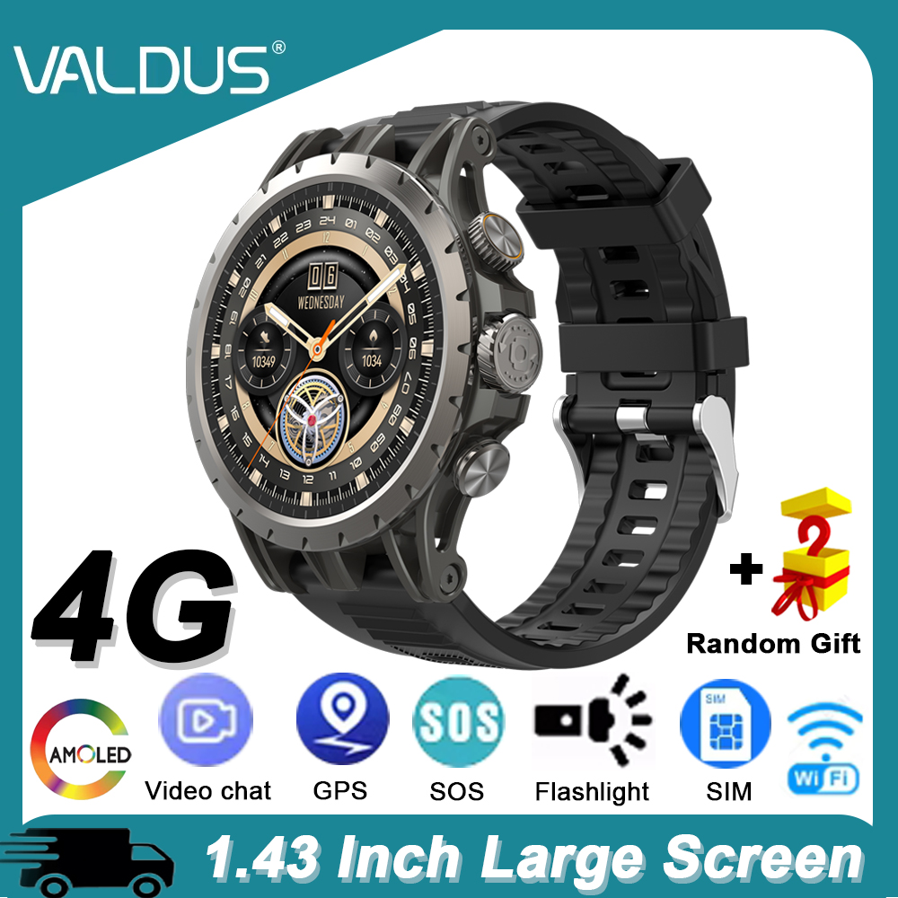 Watch Iwo - VALDUS VG54 Smartwatch AMOLEDพร้อมซิมการ์ดHDกล้องสําหรับMan Woman 4GนาฬิกาGPS
