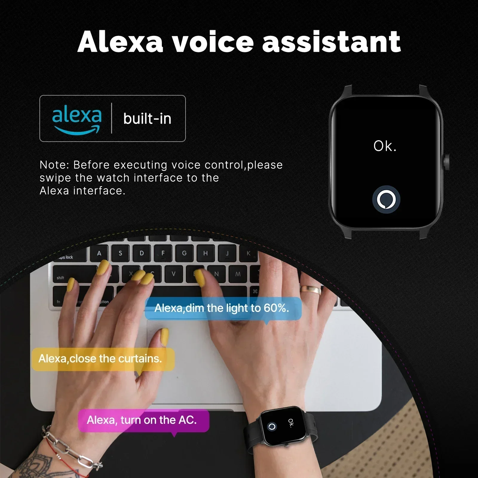 MOES สมาร์ทวอท์ช Alexa Built-i - Watch Iwo บทวิจารณ์และราคา