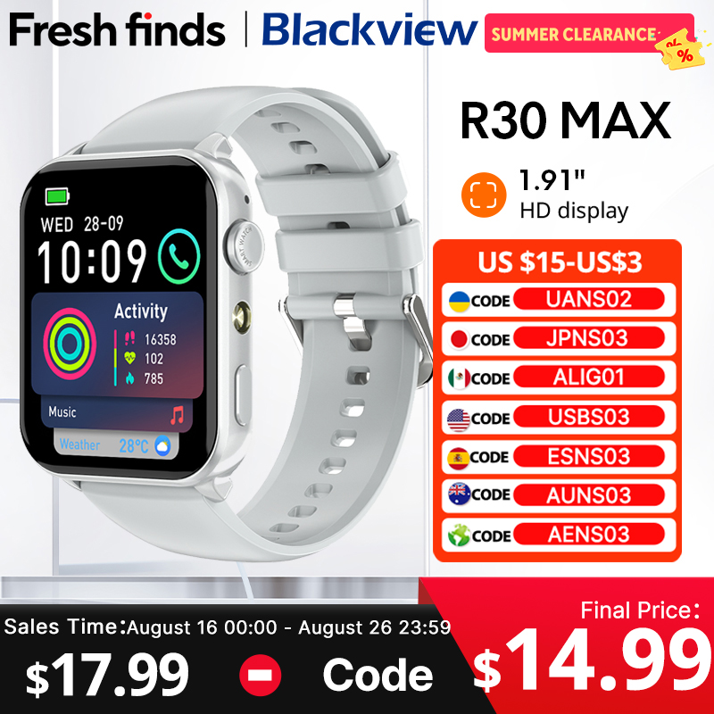 สมาร์ทวอทช์ Blackview R30 Max  - Smartwatch New Watches 2025 บทวิจารณ์และราคา