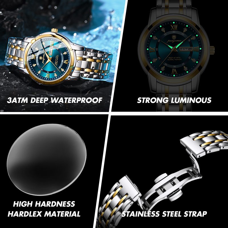 PAAZOMU นาฬิกาผู้ชายผู้หญิงเพช - Smartwatch Luxury Watches บทวิจารณ์และราคา