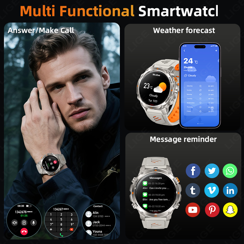นาฬิกาสมาร์ทวอทช์ LIGE รุ่นทนท - Watch Smartwatch บทวิจารณ์และราคา