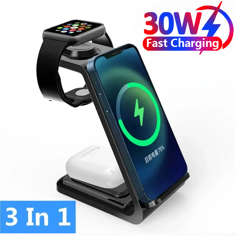 30W 3 In 1 Wireless Charger แท - Watch Xs8 บทวิจารณ์และราคา