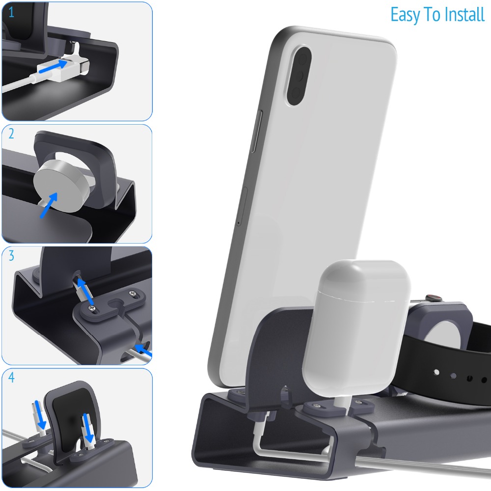 แท่นชาร์จขาตั้งสําหรับ AirPods - Watch Xs8 บทวิจารณ์และราคา