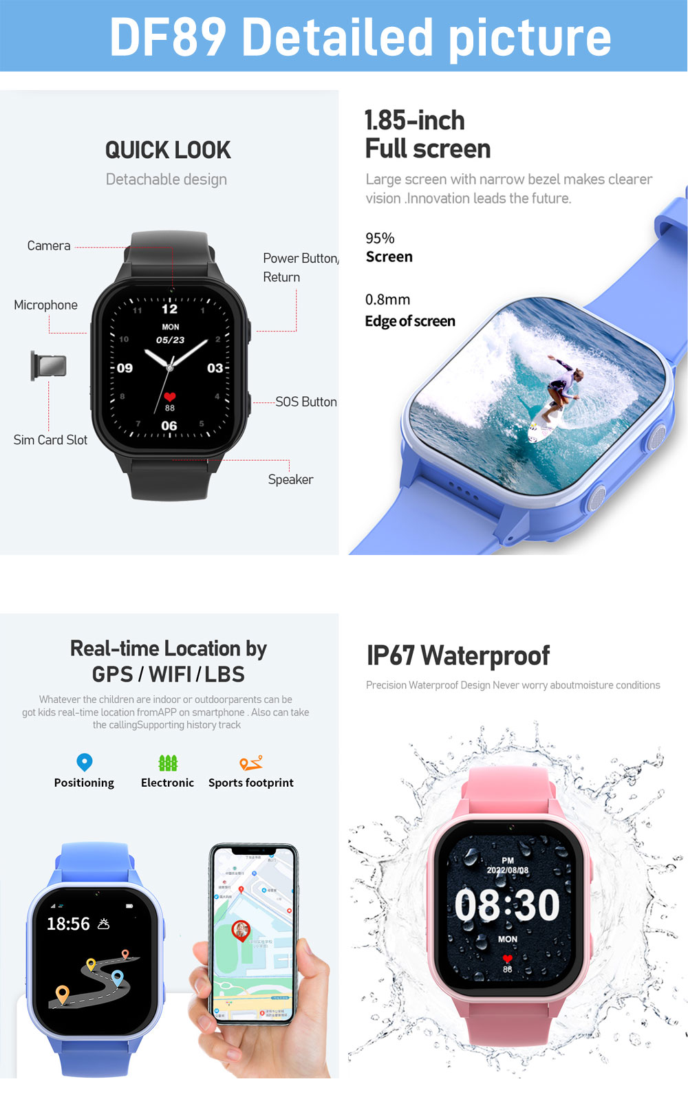 2G 4G เด็กสมาร์ทนาฬิกาโทรศัพท์ - Smartwatch Watches Gift For Boys บทวิจารณ์และราคา